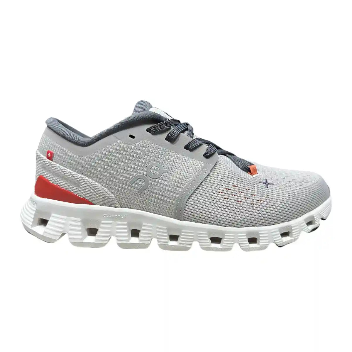 On Cloud X4 Herren Silber/Orange-Rot