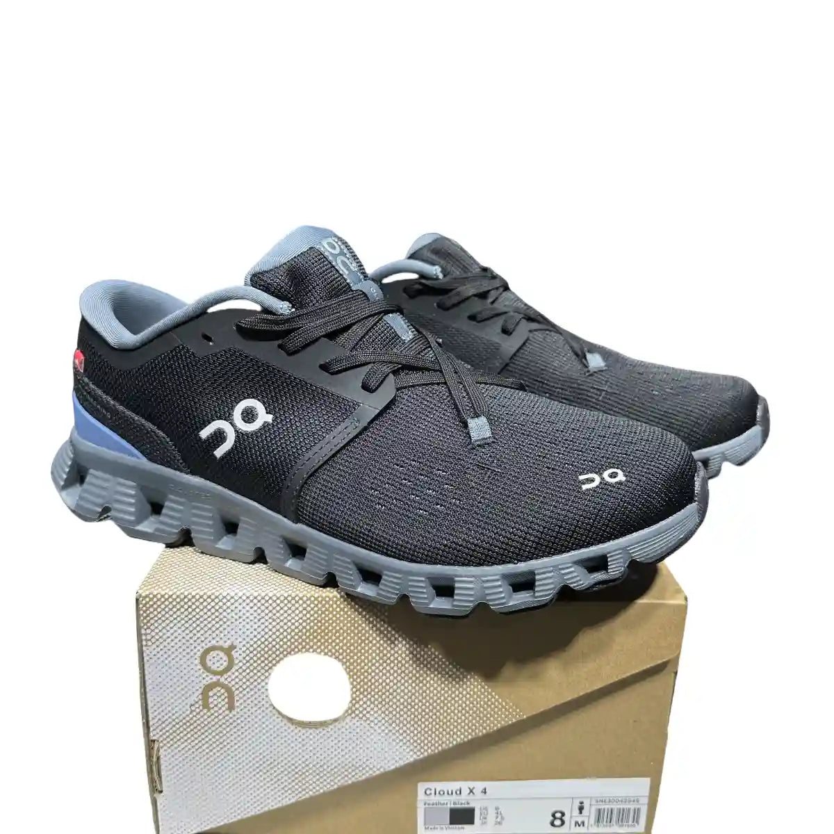On Cloud X4   Men's Black/Light Gray-Blue